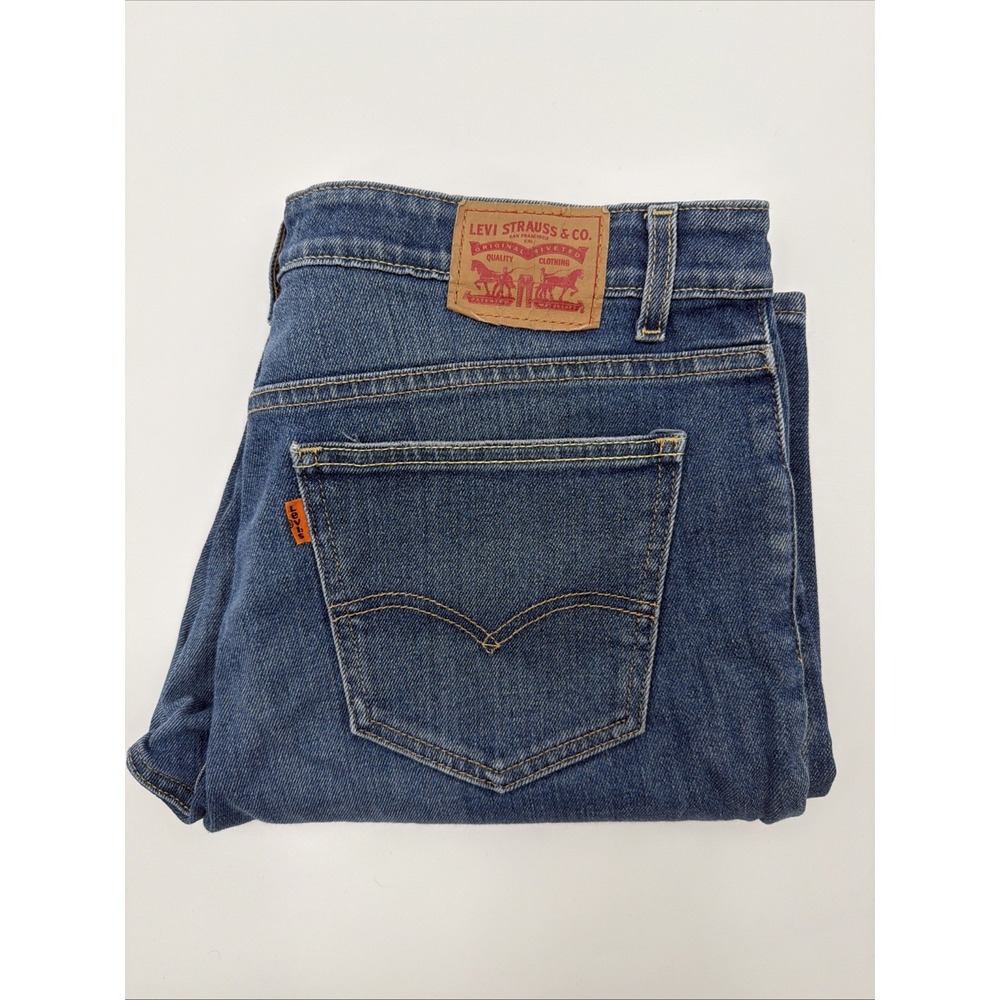 LEVIS 721 Orange Tab‎ Vintage High Rise Skinny Stretch Blue Jeans Women's 31